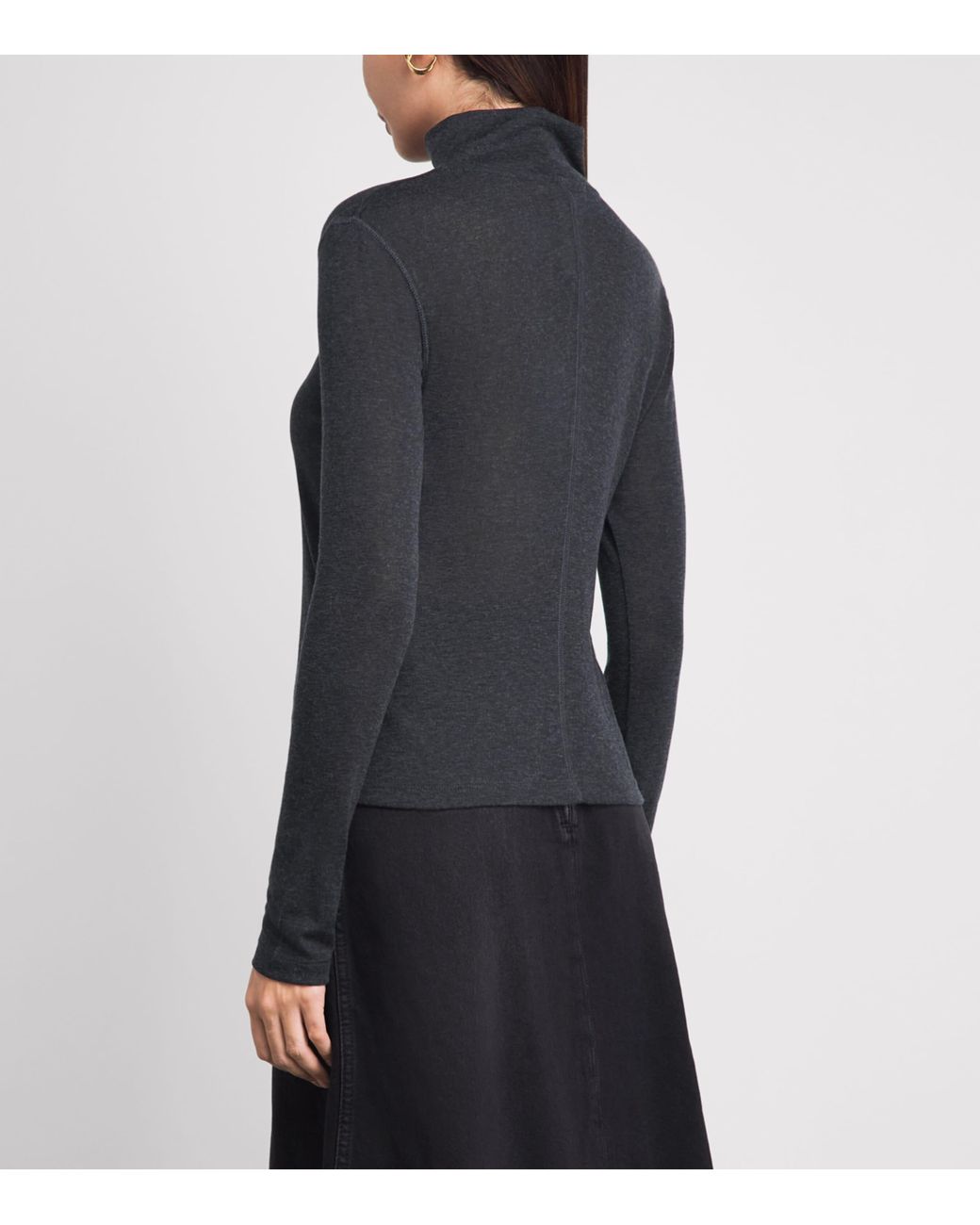 ME+EM Blue High-Neck Layering Top