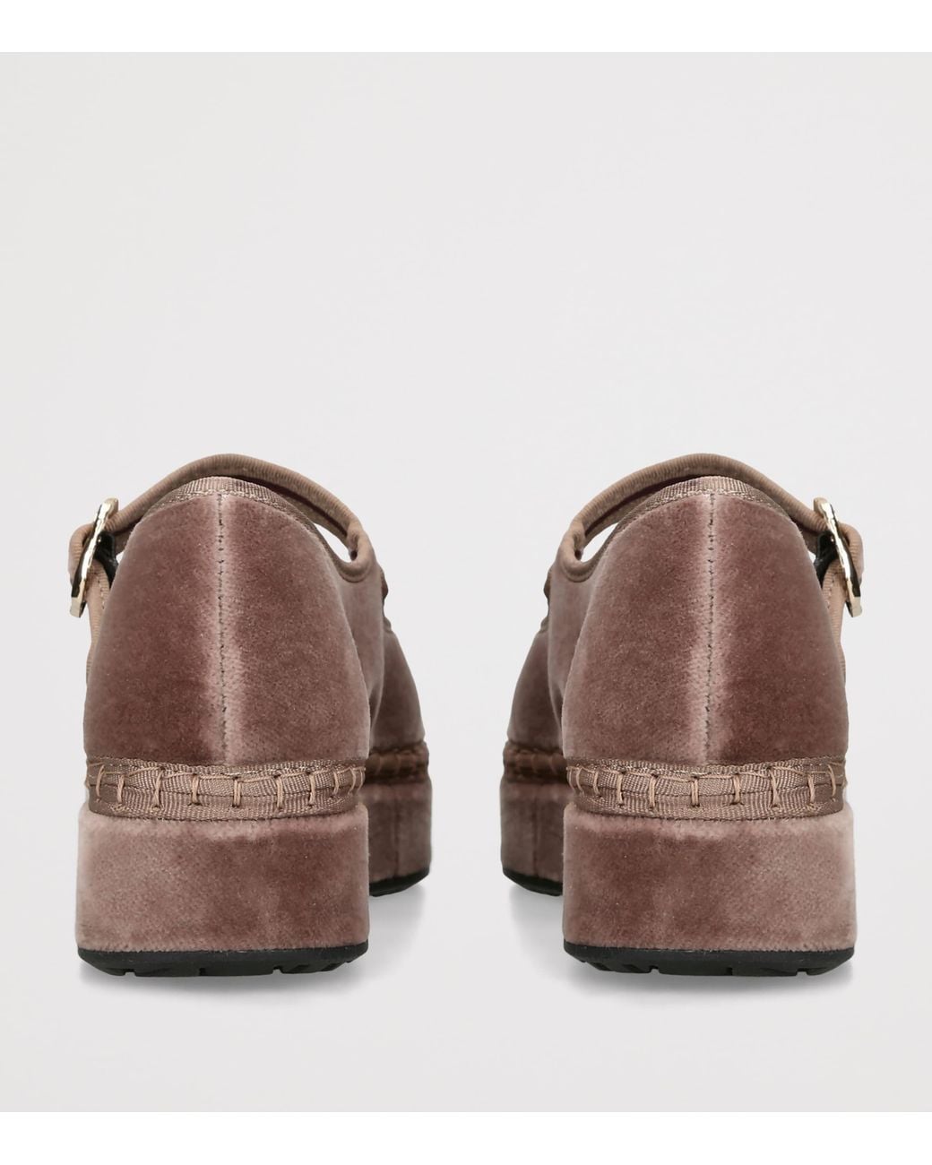 Flabelus Brown Velvet Double Alcmena Mary Janes