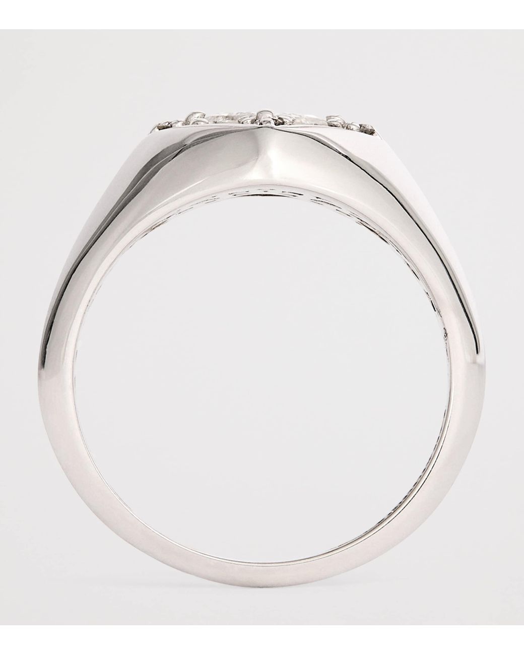 Suzanne Kalan Metallic And Diamond Princess Signet Ring