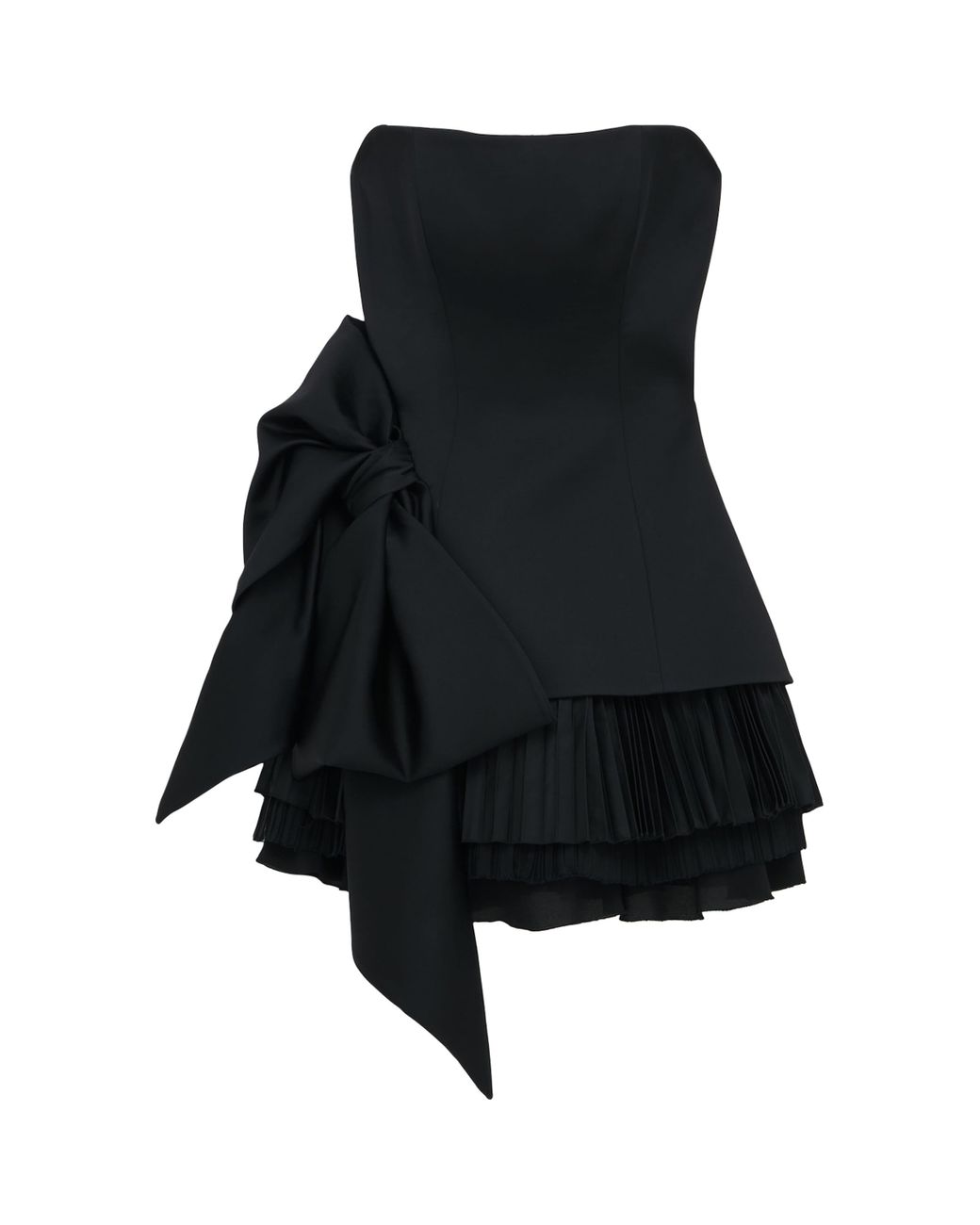 Alexander McQueen Black Strapless Side Bow Mini Dress