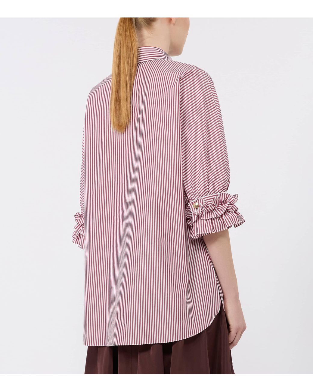 Max Mara Pink Poplin Stripe Shirt