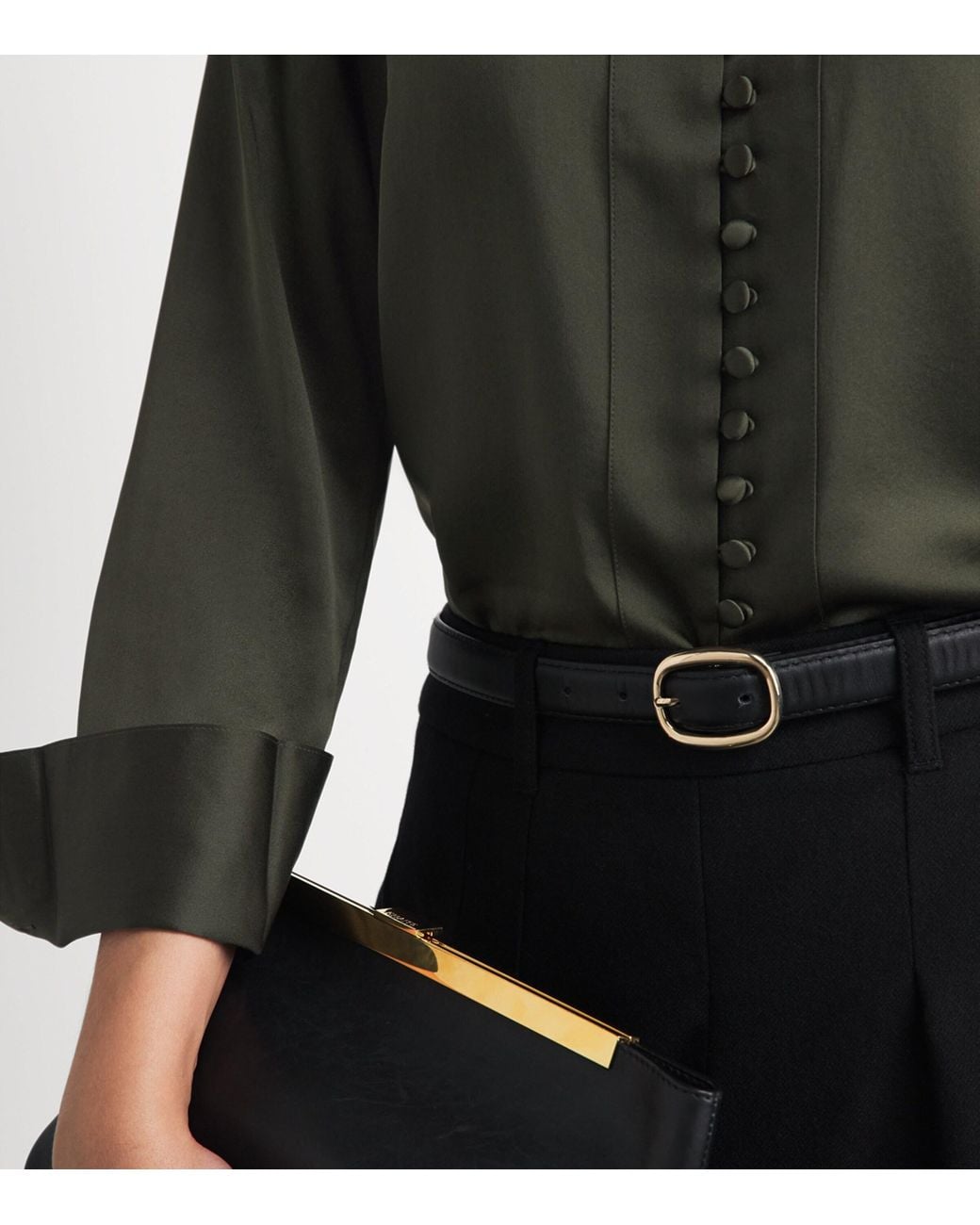 ME+EM Black Silk Layering Shirt