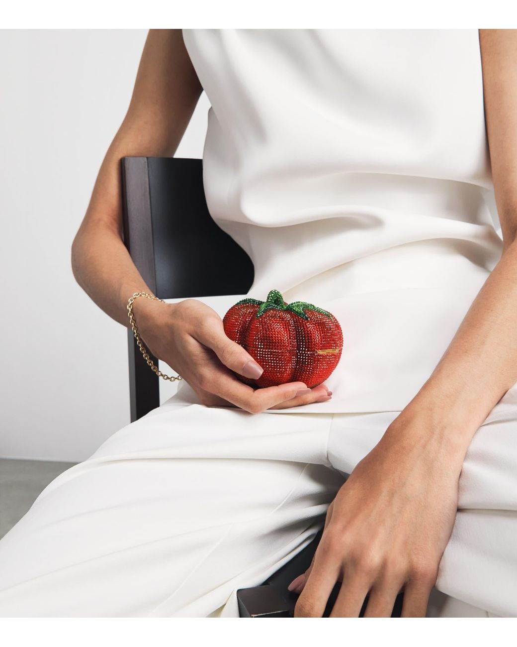 Judith Leiber Red Embellished Tomato Clutch Bag
