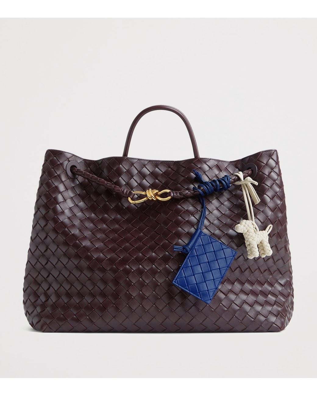 Bottega Veneta White Lambskin Woven Dog Charm for men