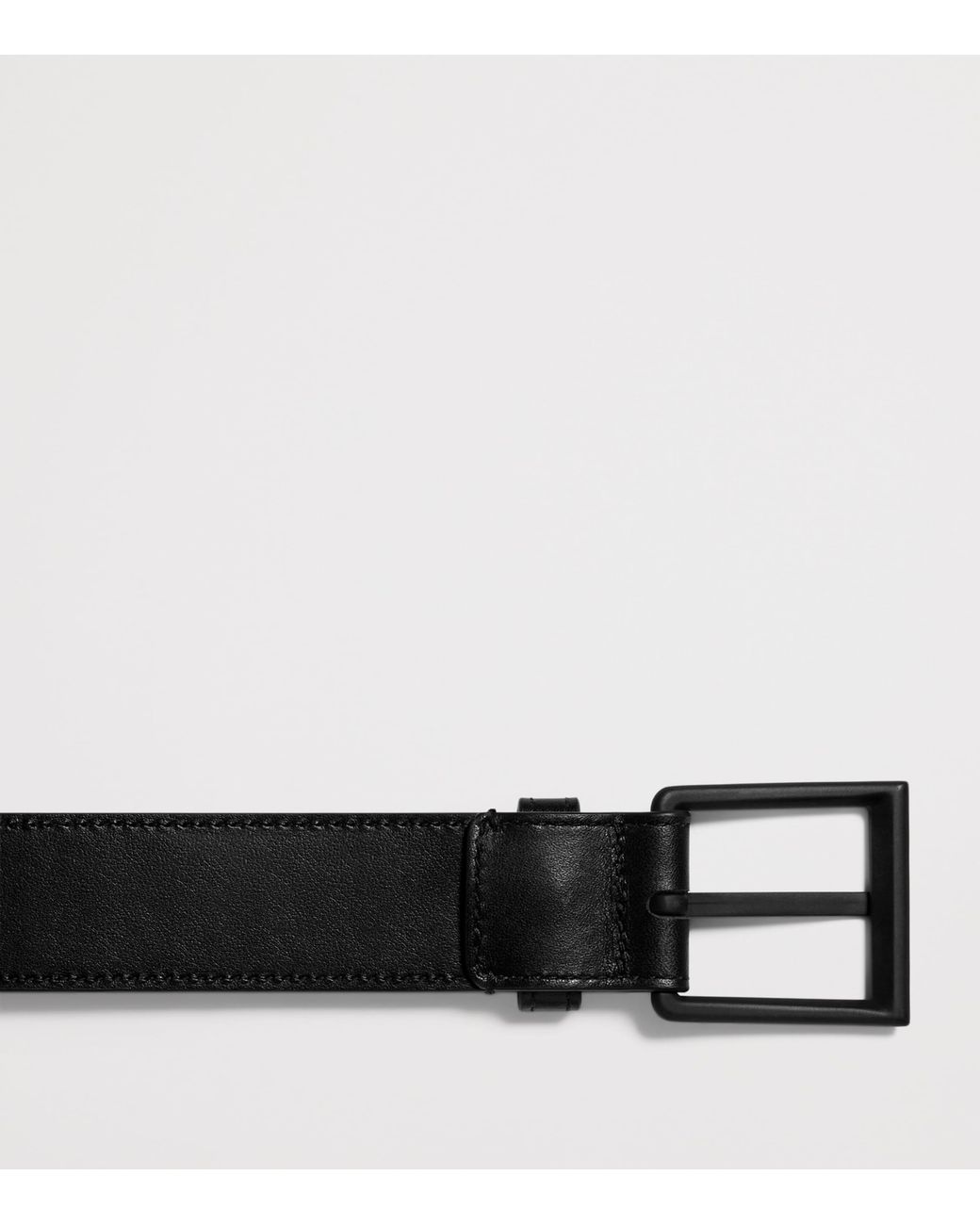 Bottega Veneta Black Leather Intrecciato Piccolo Belt for men
