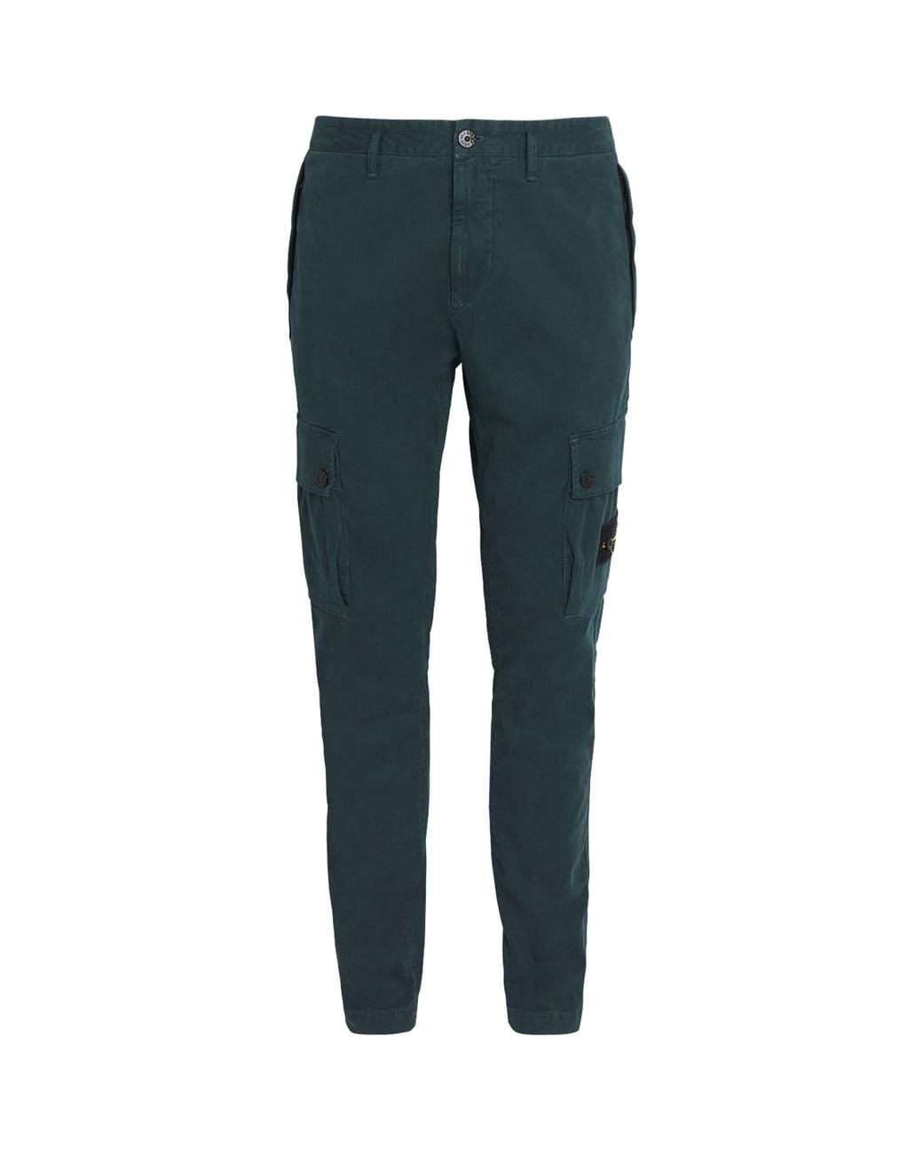 Stone Island Blue Stretch-Cotton Slim Cargo Trousers for men