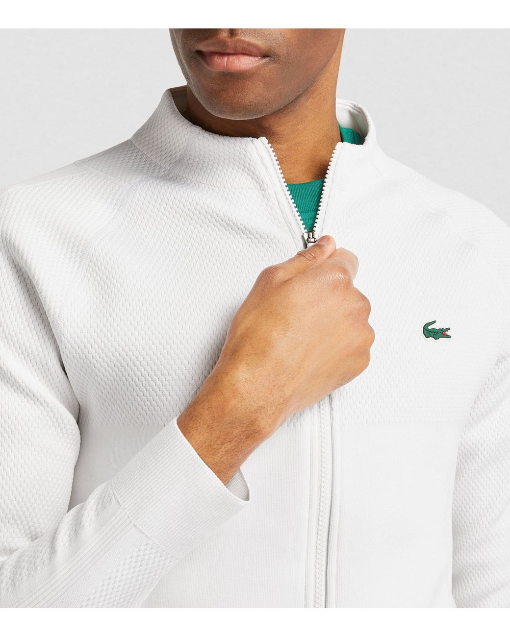Lacoste X Novak Djokovic Zip-up Jacket in White for Men | Lyst