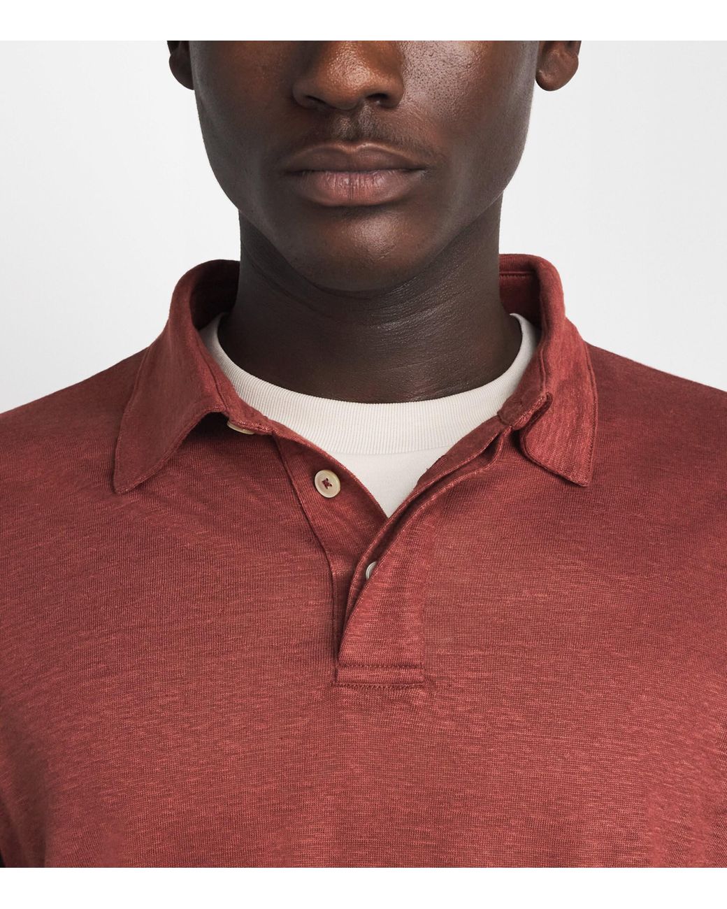 Eleventy Red Linen Polo Shirt for men