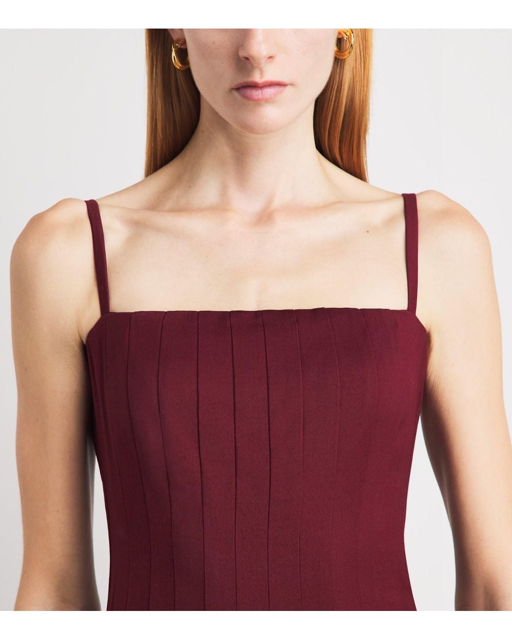 ME+EM Purple Wool-Silk Drop-Waist Maxi Dress