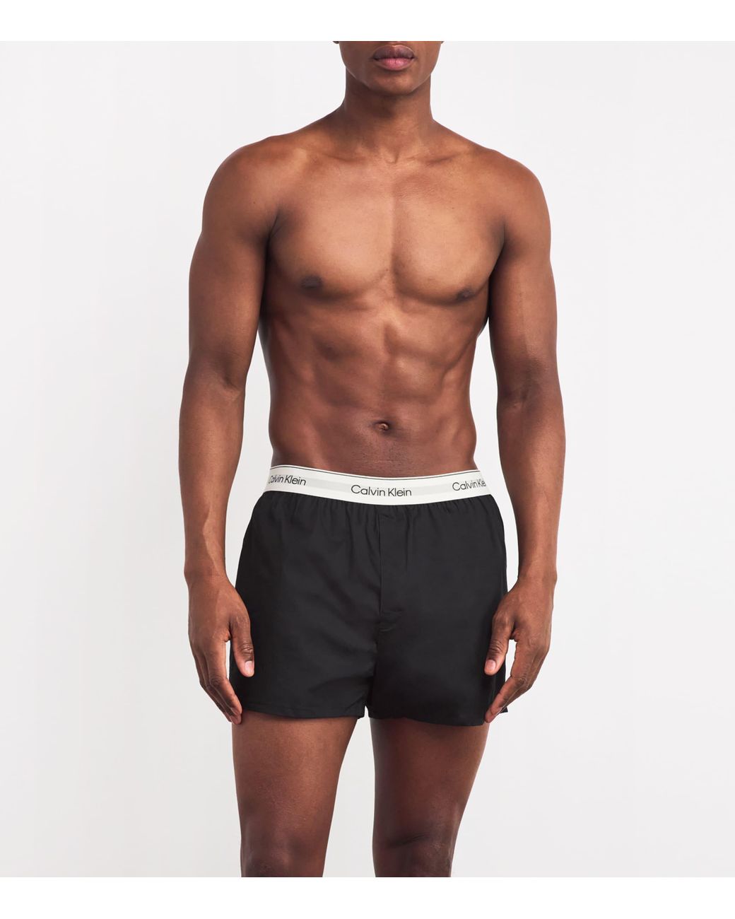 Calvin Klein Black Cotton Stretch Slim Icon Boxers for men