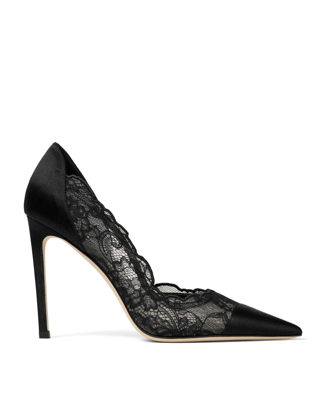 Jimmy Choo Black Brigitte 100 Lace Pumps