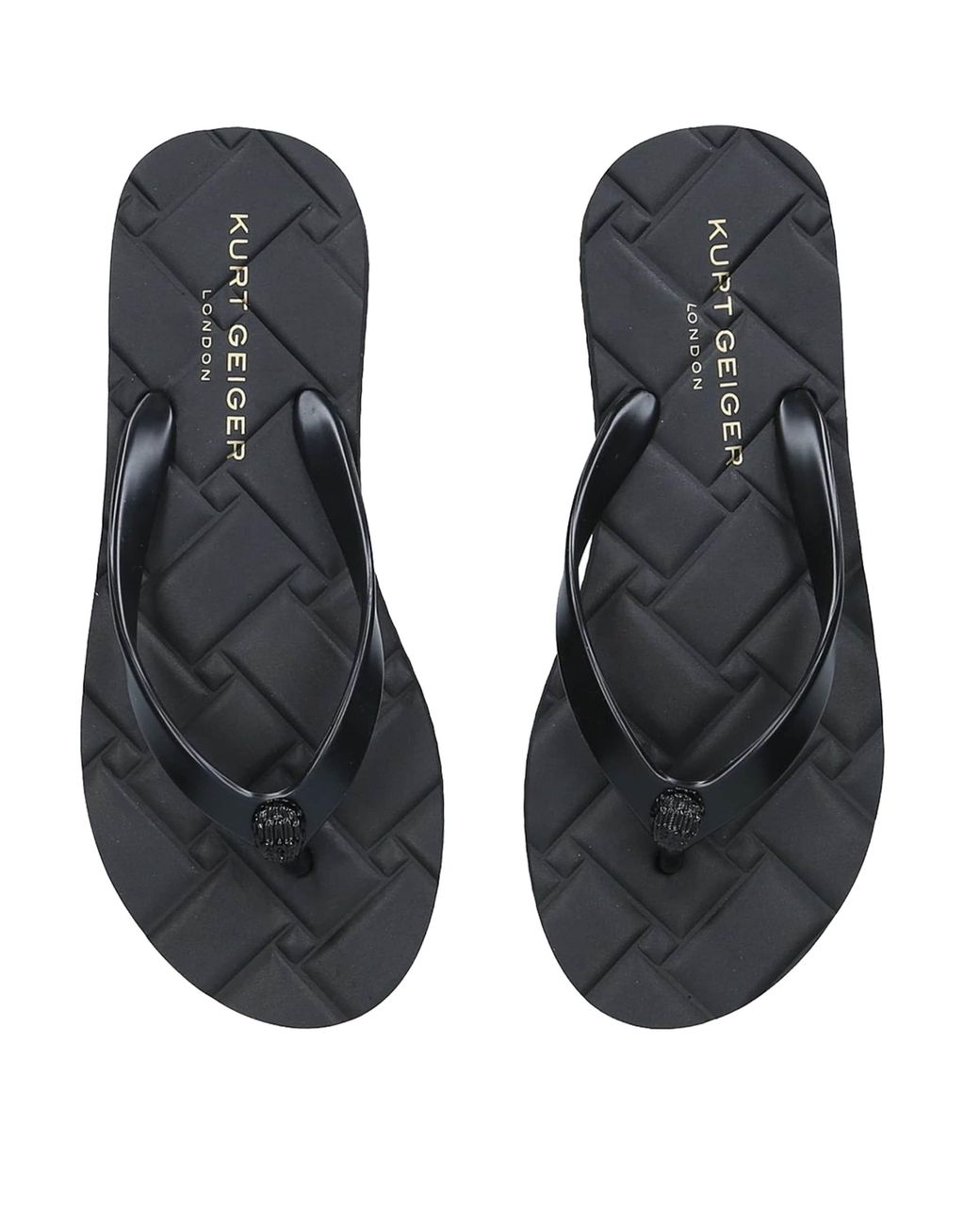 Kurt Geiger Black Kensington Q Two-Post Rubber Flip Flops