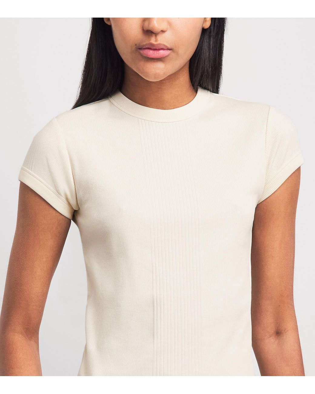 ME+EM White Stretch-Cotton Rib T-Shirt