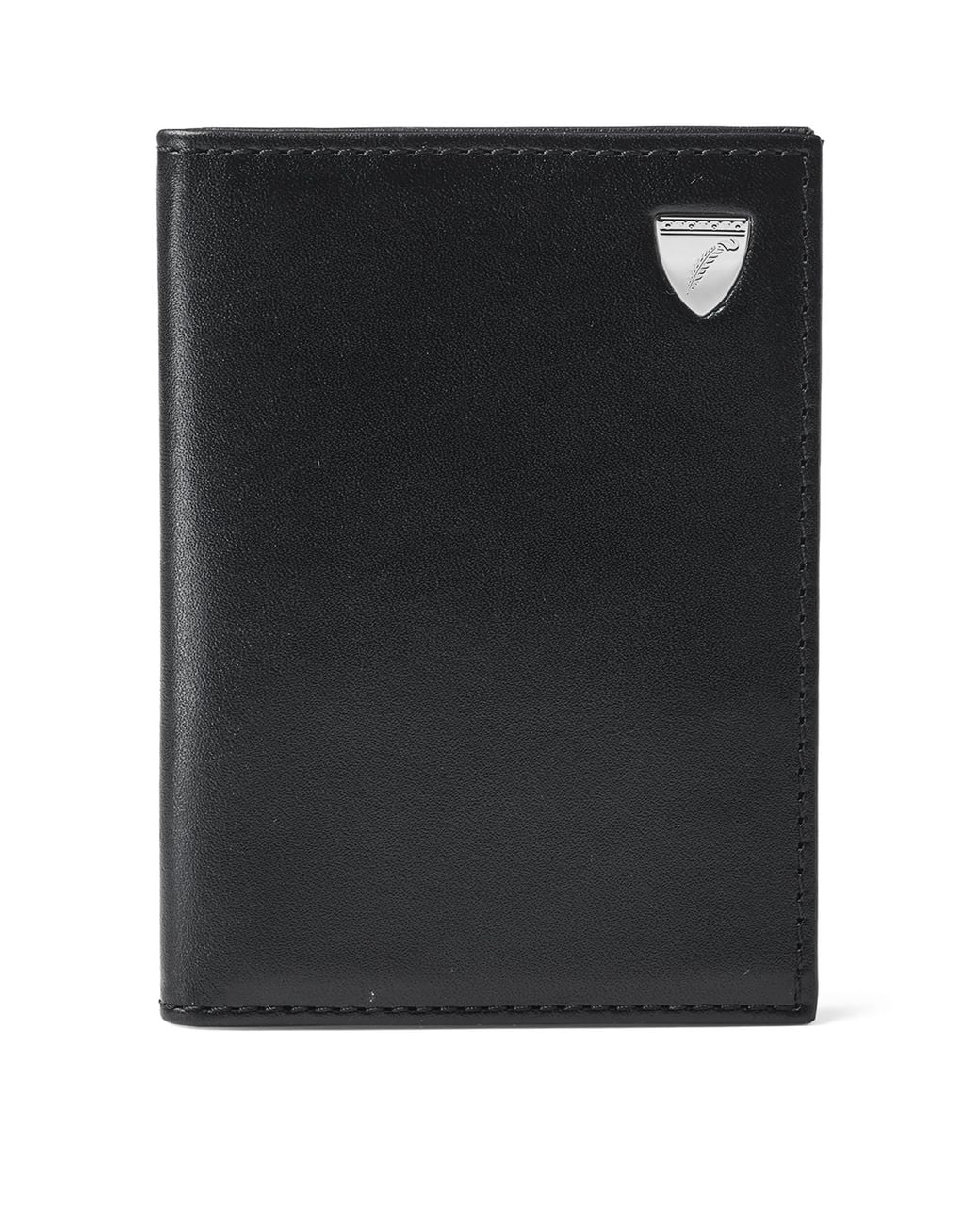 Aspinal Black Leather Double Fold Card Holder