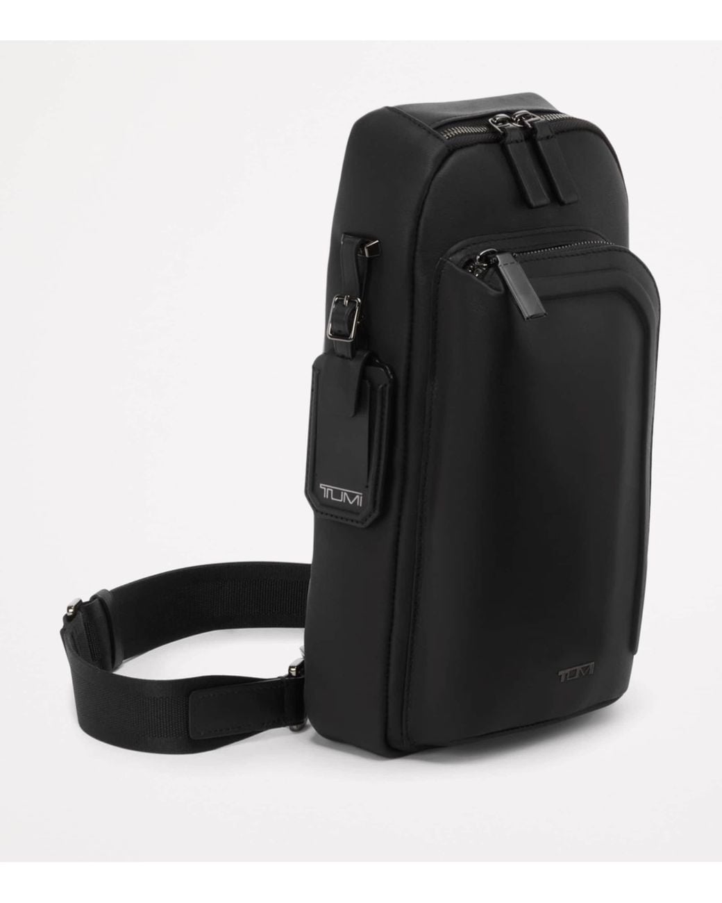 Tumi Black Leather Harrison Cross-Body Bag for men