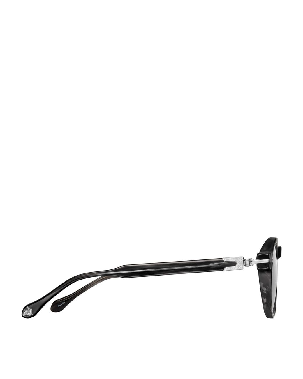 Matsuda Black Thick-Frame Round Sunglasses for men