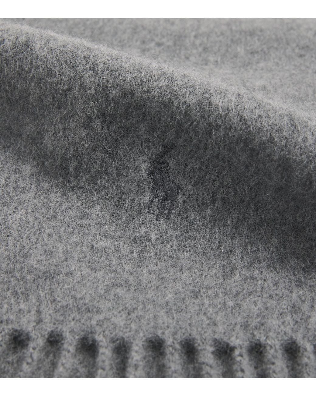 Polo Ralph Lauren Gray Cashmere Fringe Scarf for men