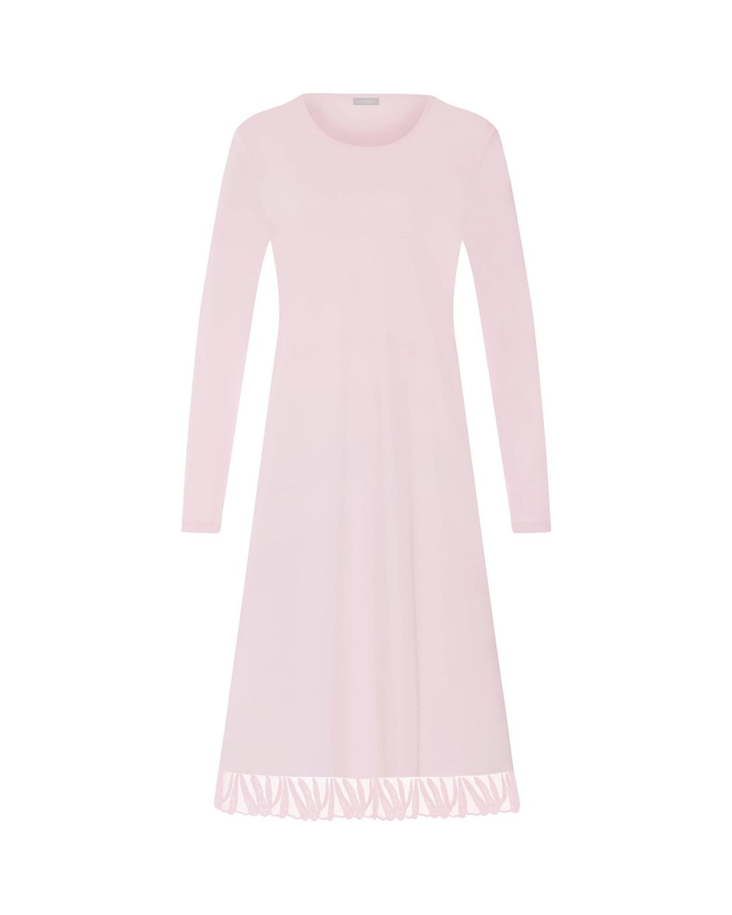 Hanro Pink Cotton Rosaria Long-Sleeve Nightdress