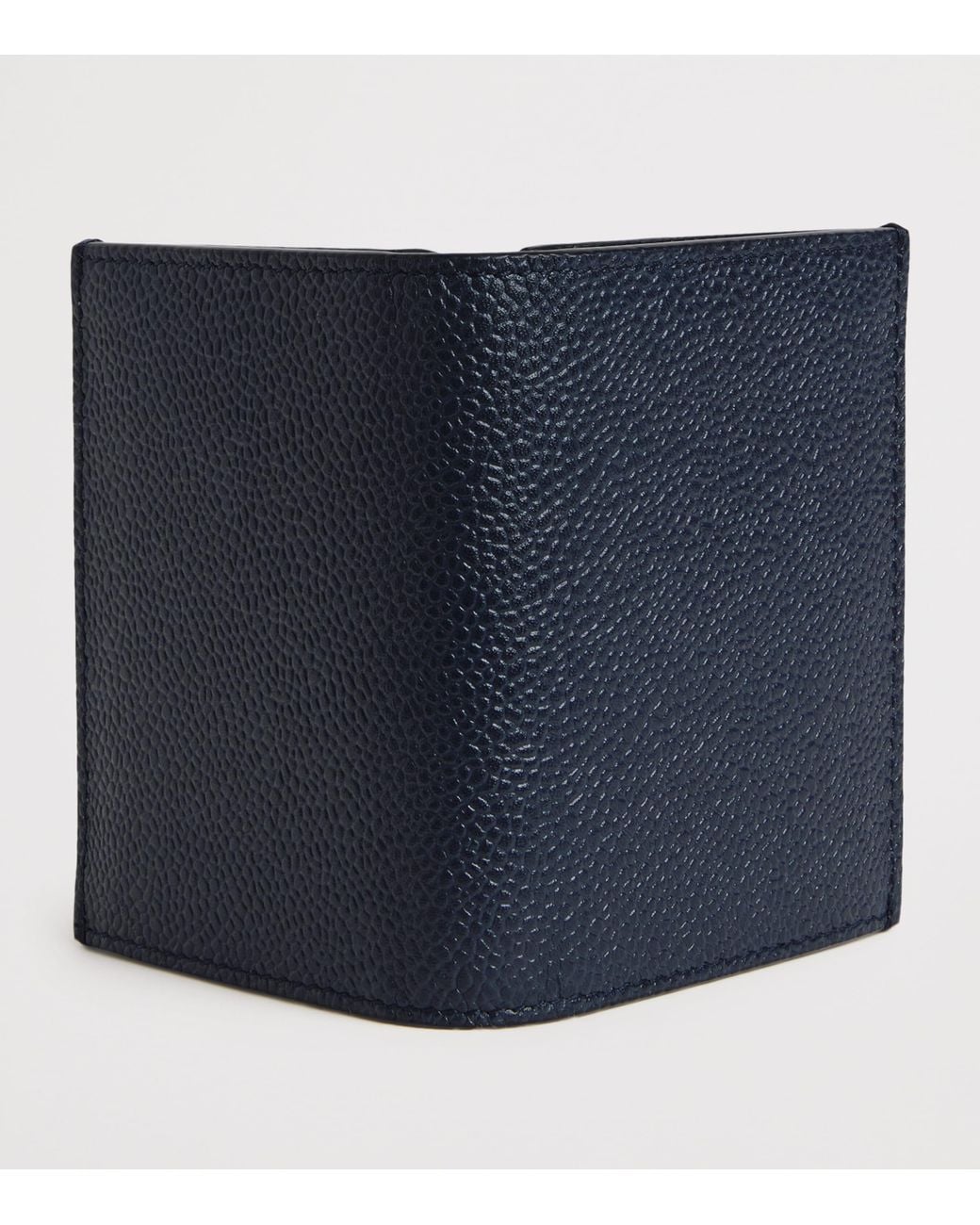 Thom Browne Blue Leather Double Card Holder for men
