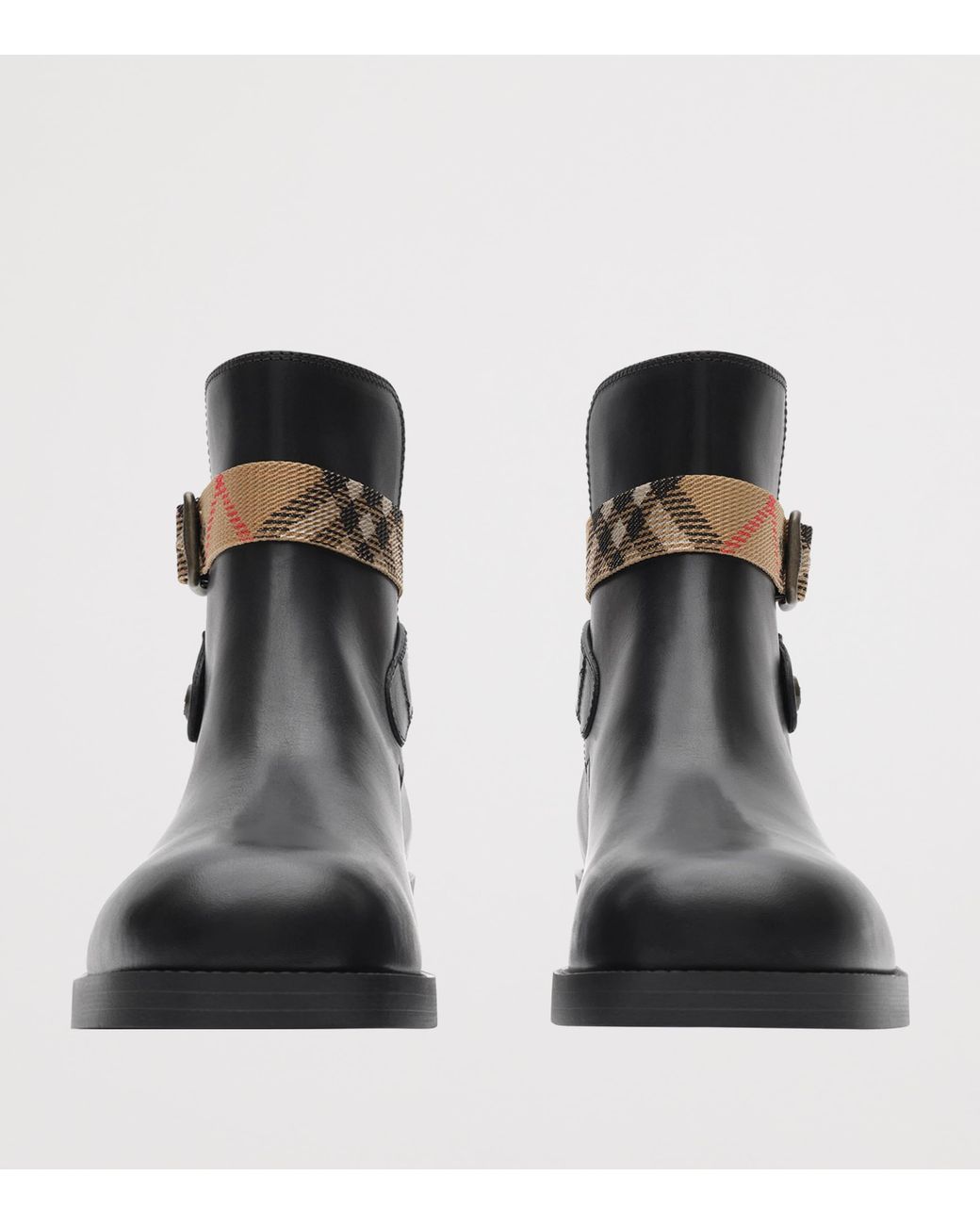 Burberry Black Leather Huntley Ankle Boots
