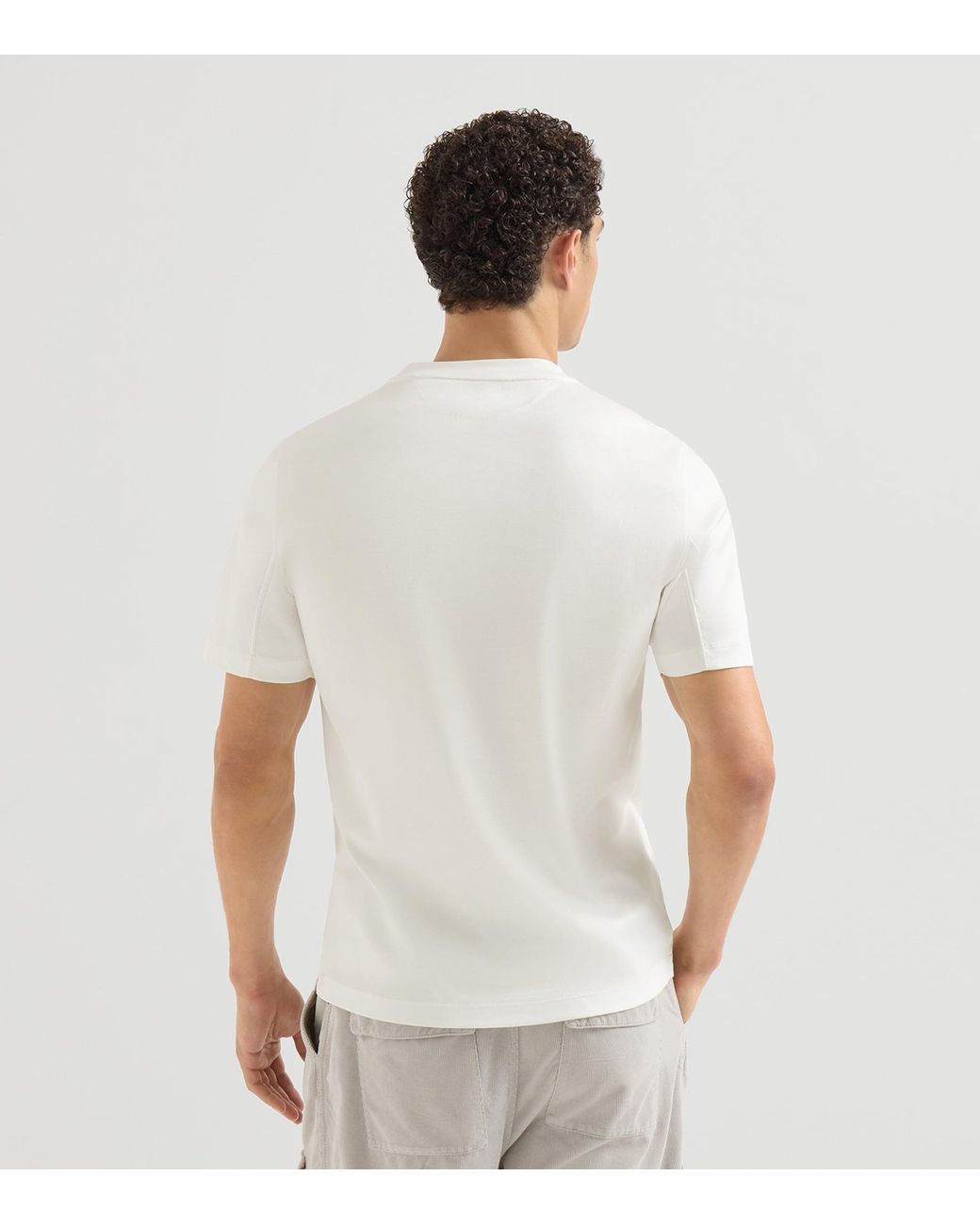 Brunello Cucinelli White Cotton Logo T-Shirt for men
