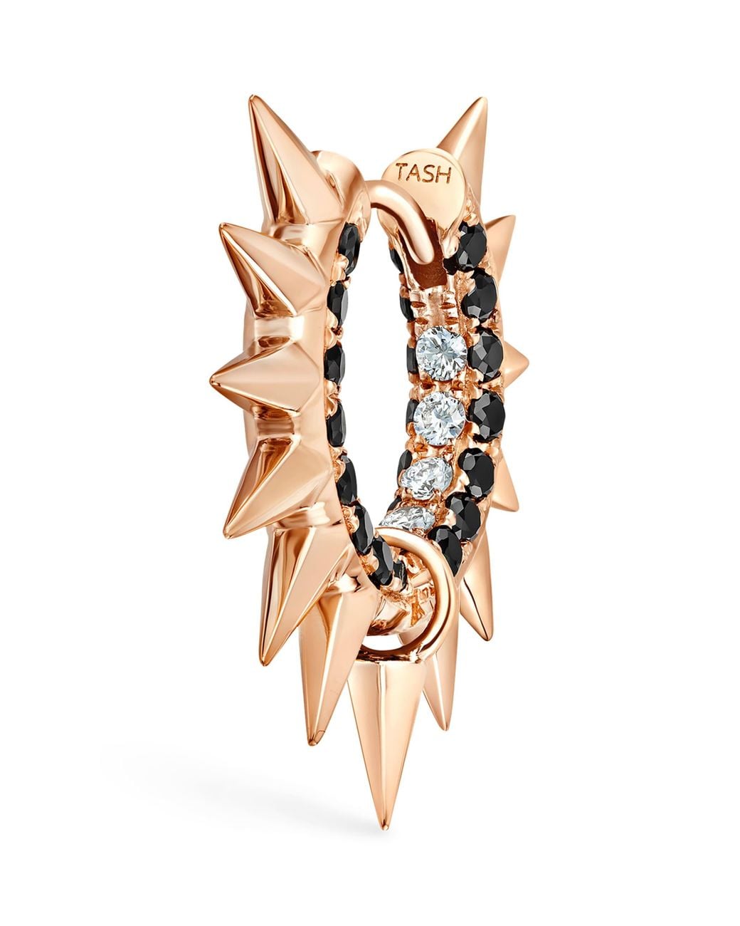Maria Tash Metallic Diamond Metal Mohawk Hoop Earring