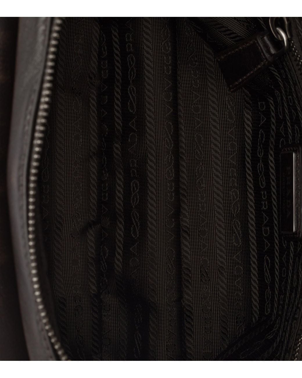 Prada Black Leather Cross-Body Bag for men