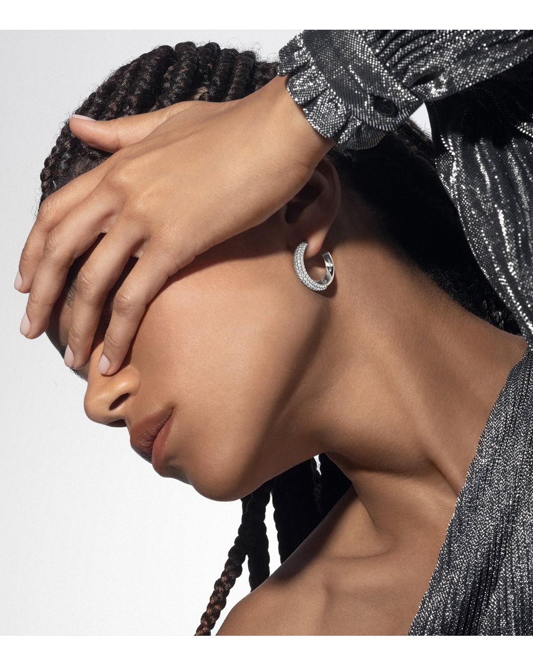 Messika White Divine Enigma And Diamond Small Hoop Earrings for men