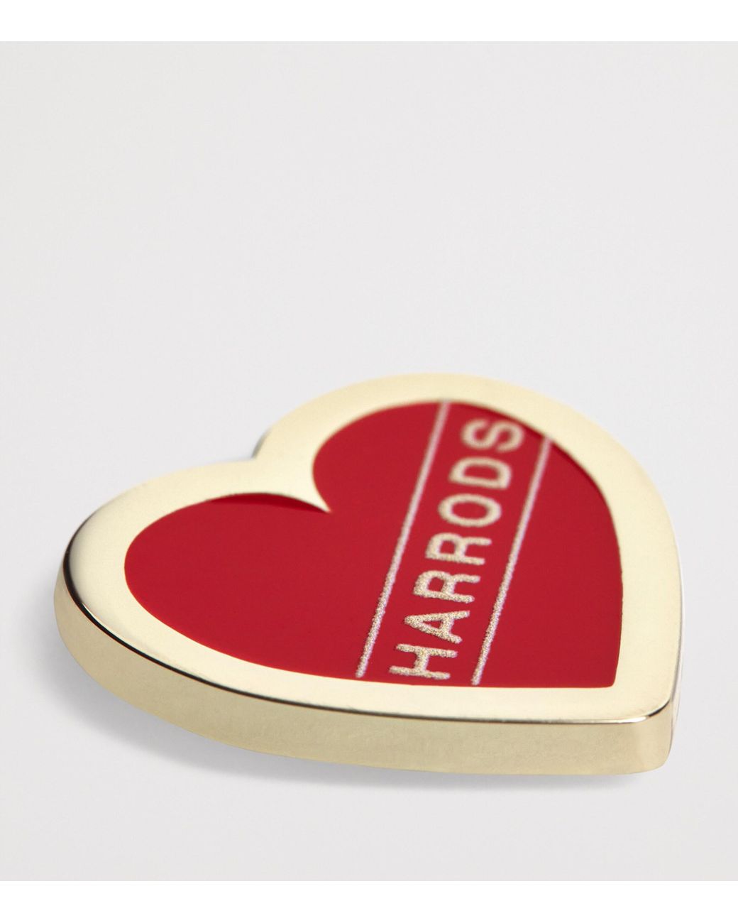 Harrods White Enamel Heart Pin Badge