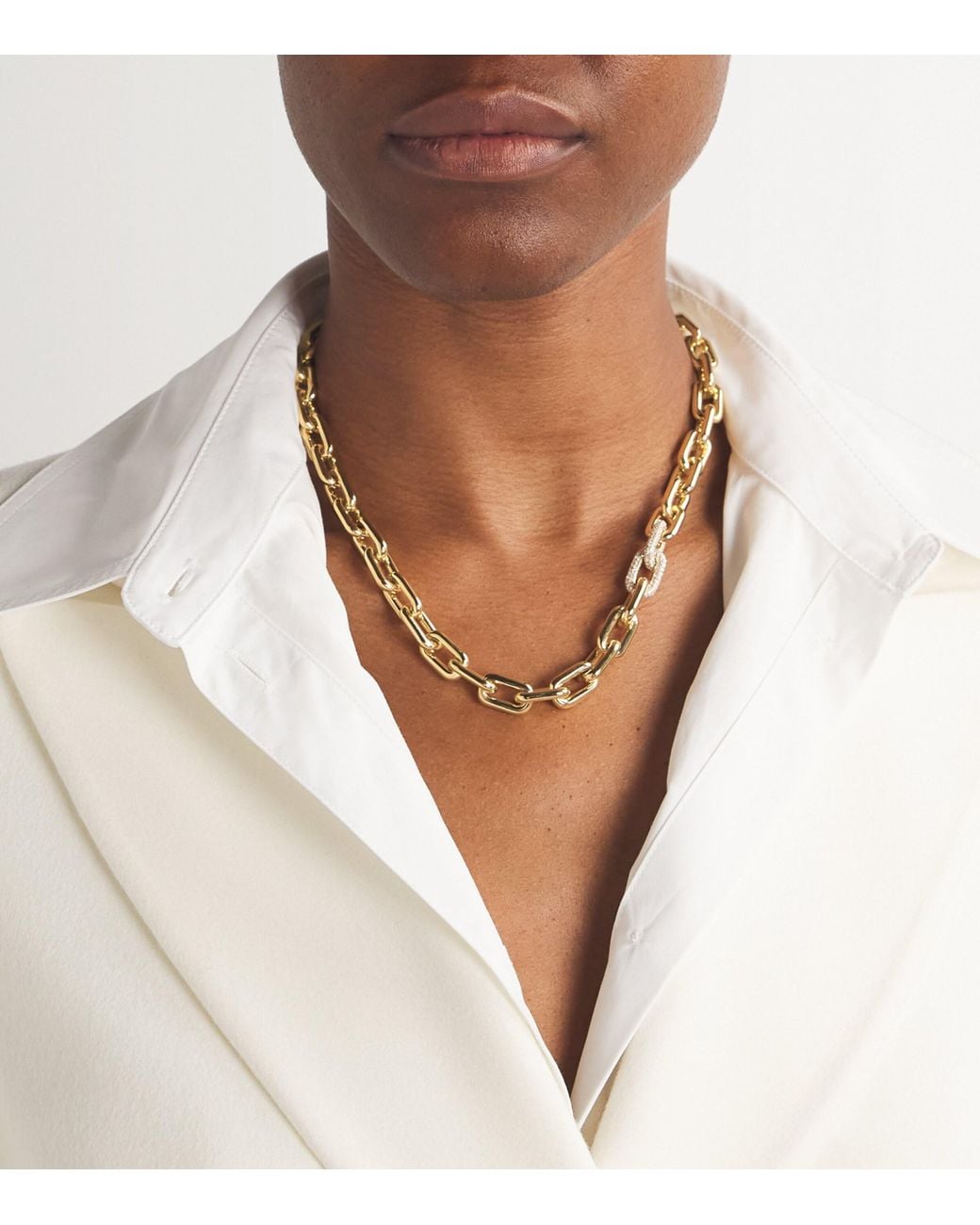 SHAY Metallic And Diamond Double Cable-Link Necklace