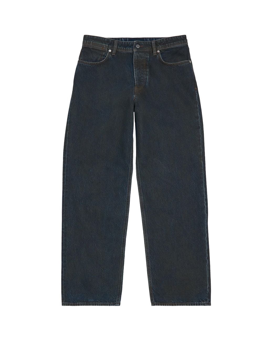 Stone Island Blue Coated Relaxed Jeans for men