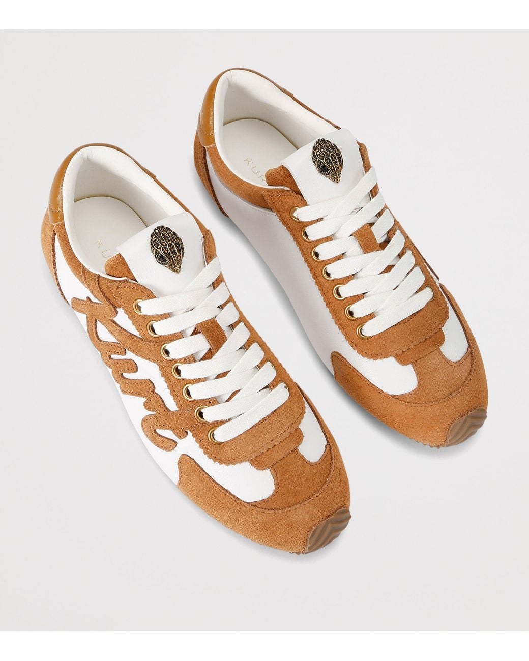 Kurt Geiger Brown Leather-Suede Islington Sneakers