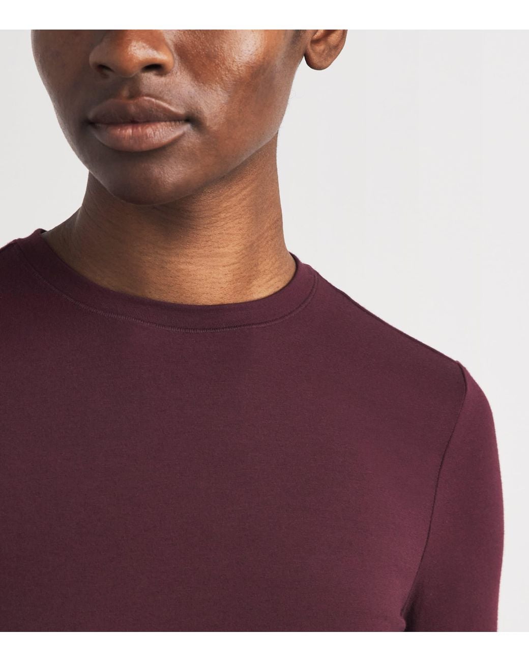 Skims Purple Cotton Jersey Long-Sleeve T-Shirt