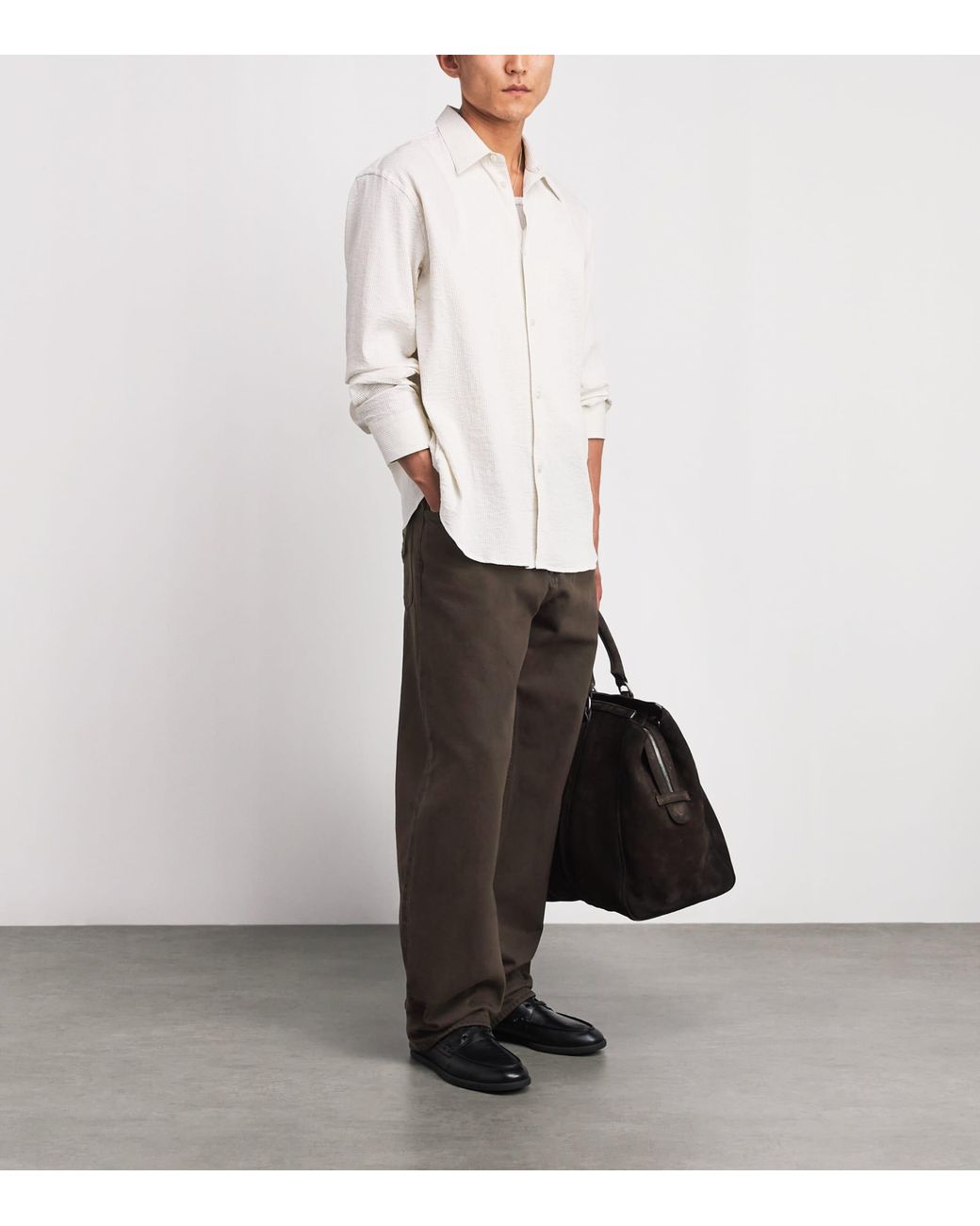 Rag & Bone Gray Stretch-Cotton Straight Chinos for men