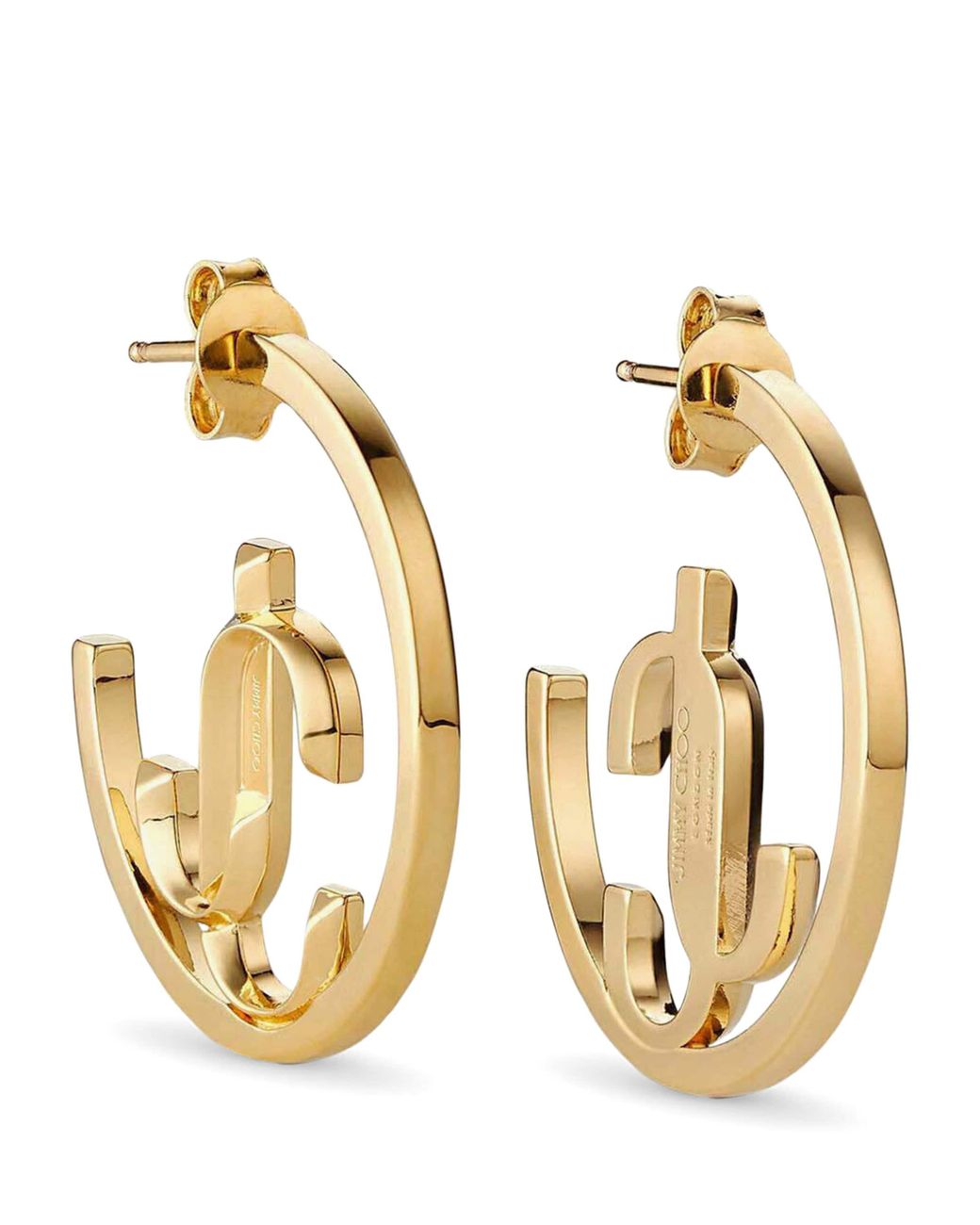 Jimmy Choo Metallic Jc Hoop Earrings