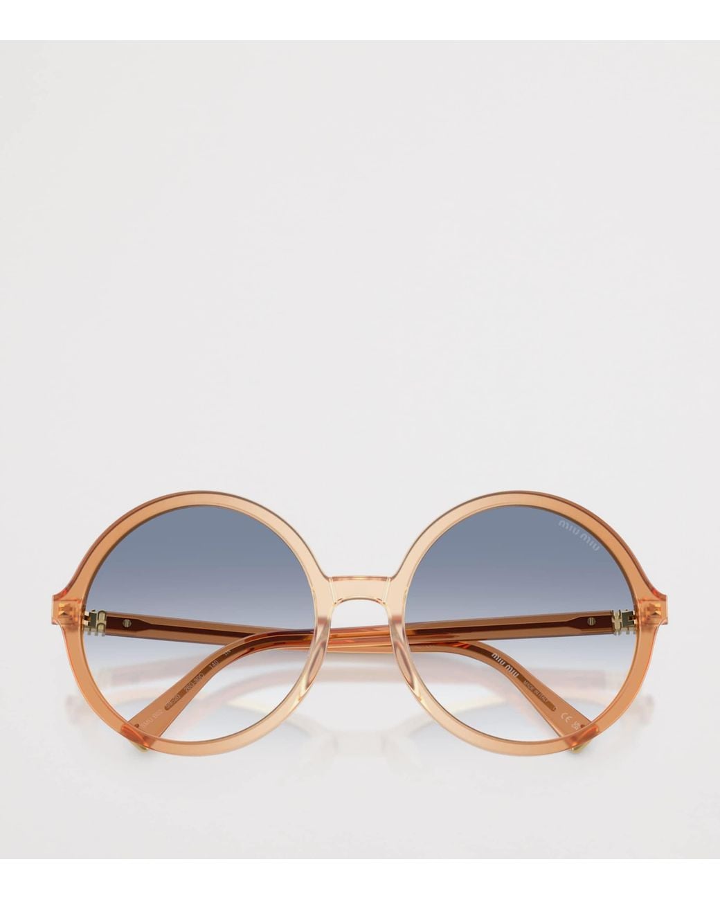 Miu Miu Blue Acetate Oversized Round Sunglasses