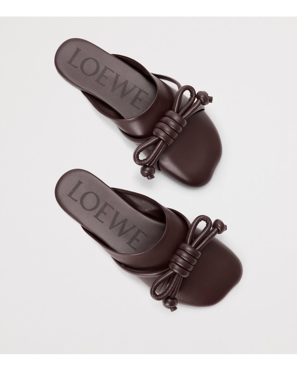 Loewe Brown Lambskin Flamenco Knot Mules