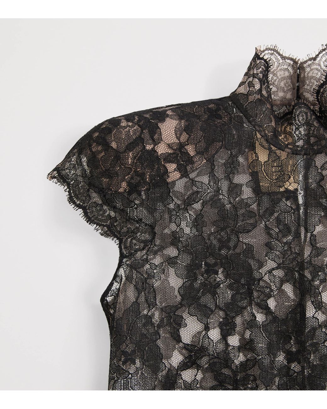 Valentino Black Lace High-Neck Top