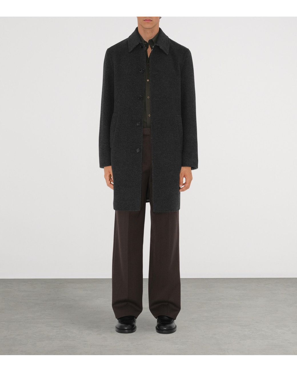 Burberry Black Wool Mid-Length Car Coat for men