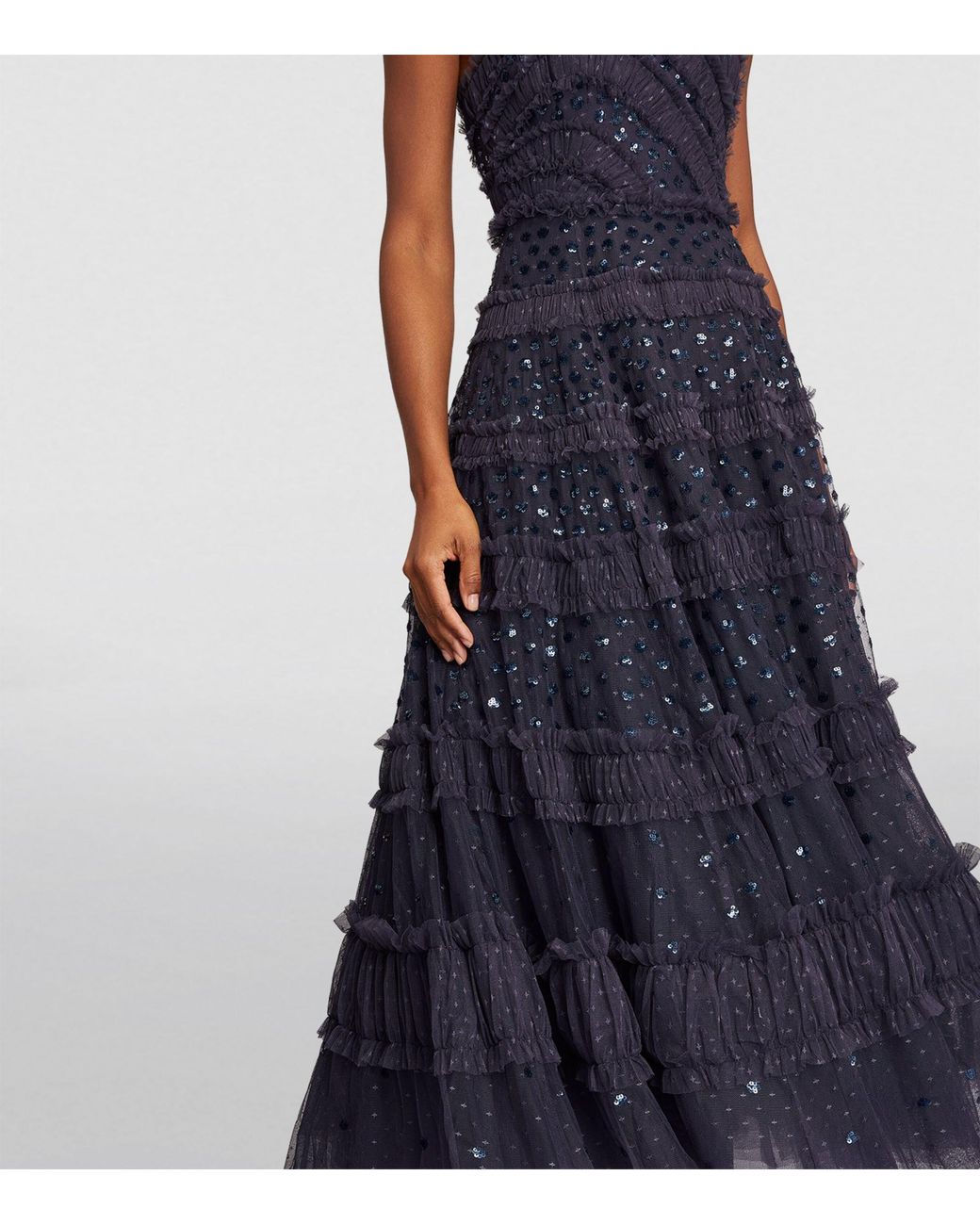 needle & thread deconstructed sequin evening dress A Line Black Lace Long Prom Dresses V Neck Beaded Formal Evening Dress –  MyChicDress main image 0