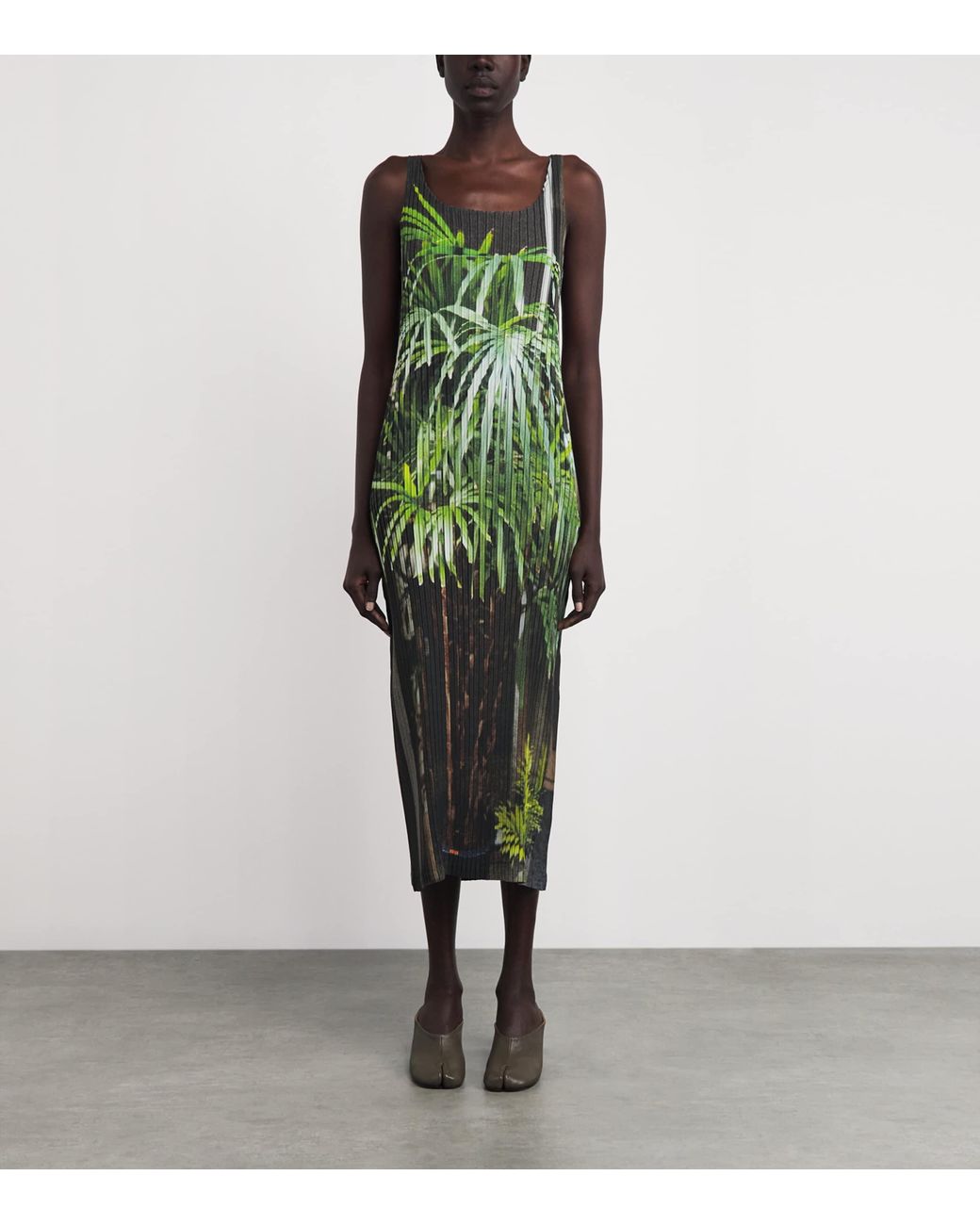 Issey Miyake Green Urban Jungle Pleats Cardigan