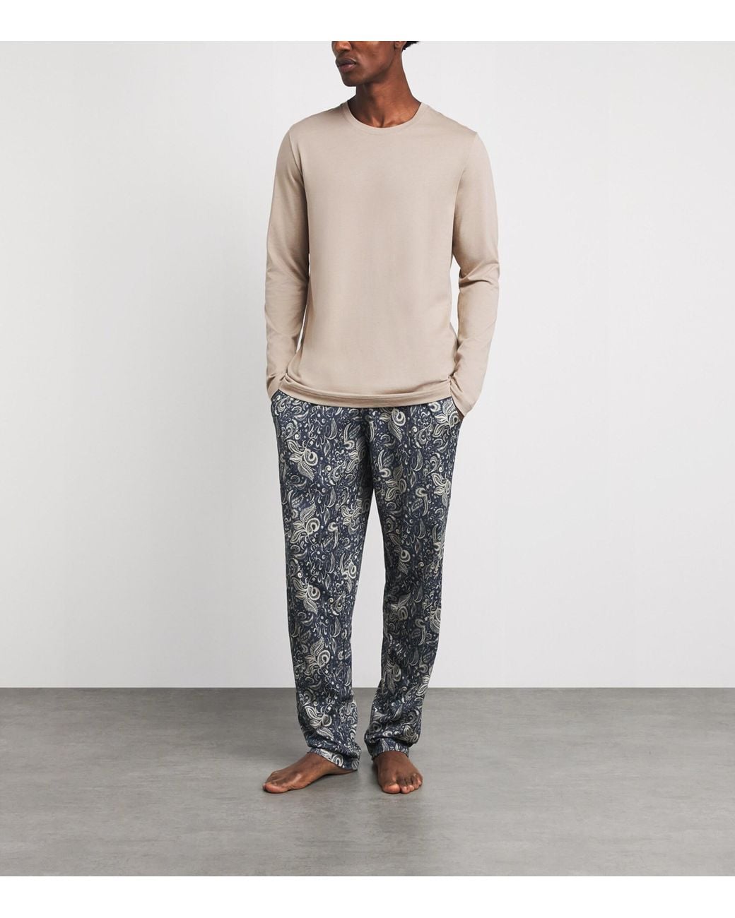 Hanro Gray Modal-Cotton Night & Day Pyjama Set for men