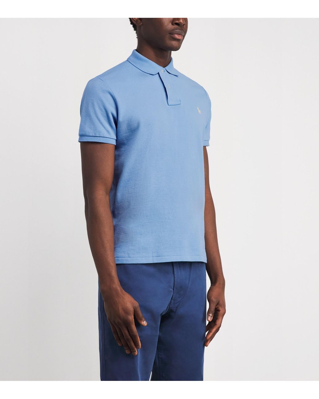 Polo Ralph Lauren Blue Cotton Mesh Custom-Fit Polo Shirt for men