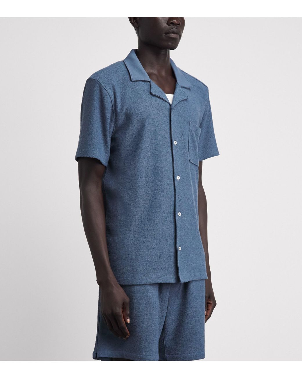 PAIGE Blue Bouclé Oliver Shirt for men