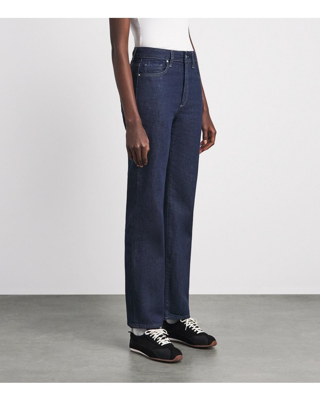 PAIGE Blue Stevie High-Rise Straight Ankle Jeans