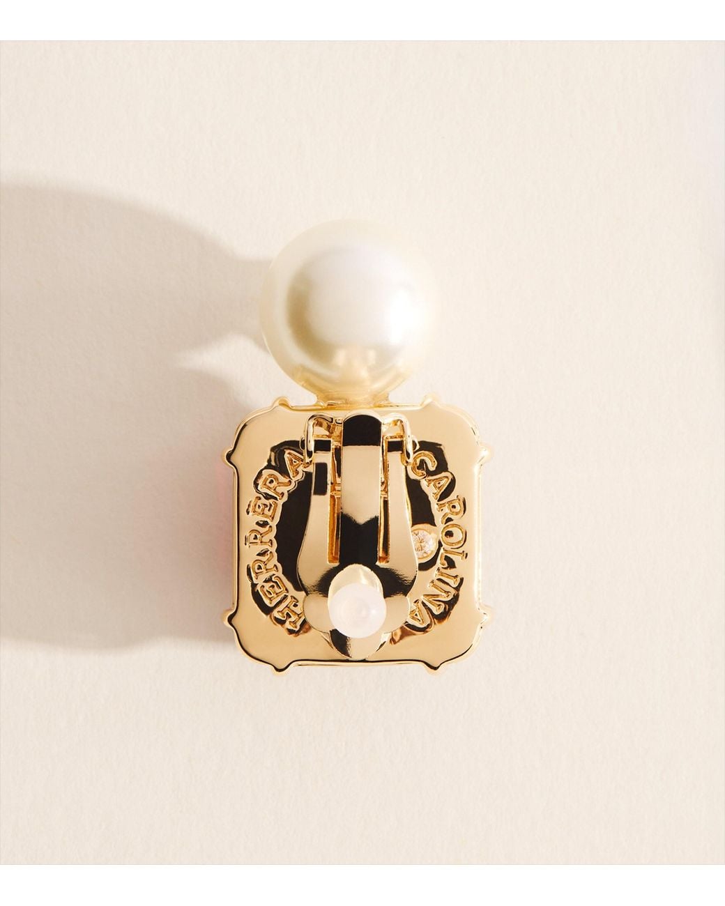 Carolina Herrera Red Faux Pearl And Crystal Clip-On Earrings