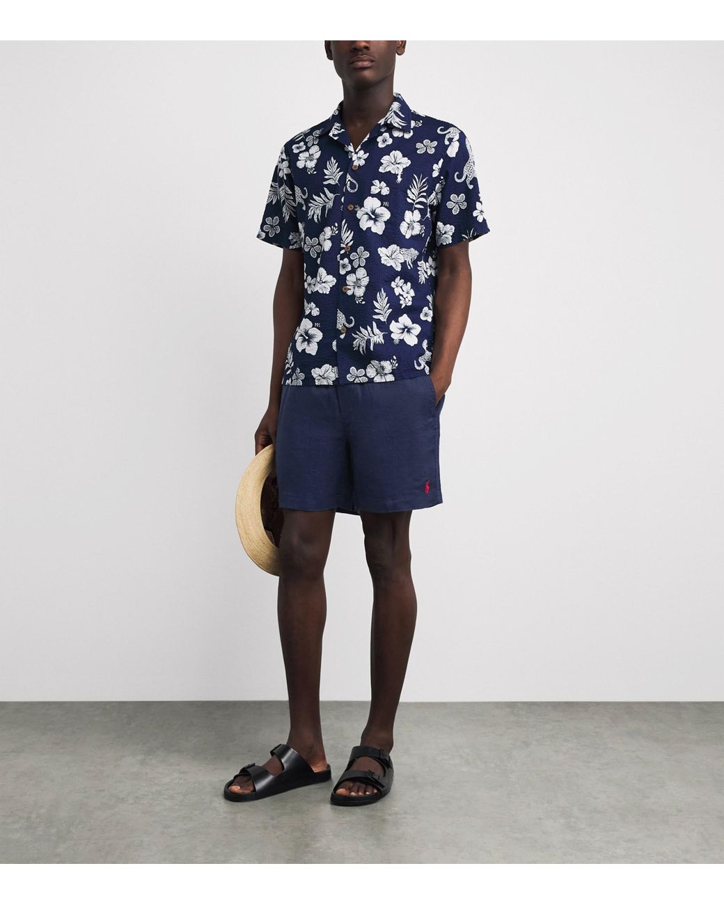 Polo Ralph Lauren Blue Linen Prepster Shorts for men