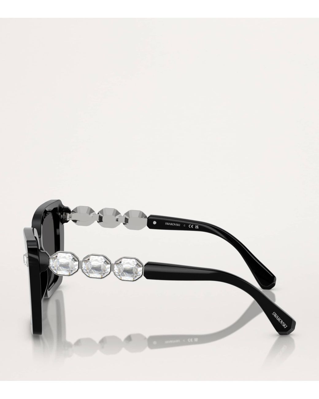 Swarovski Black Acetate Sk6032 Sunglasses