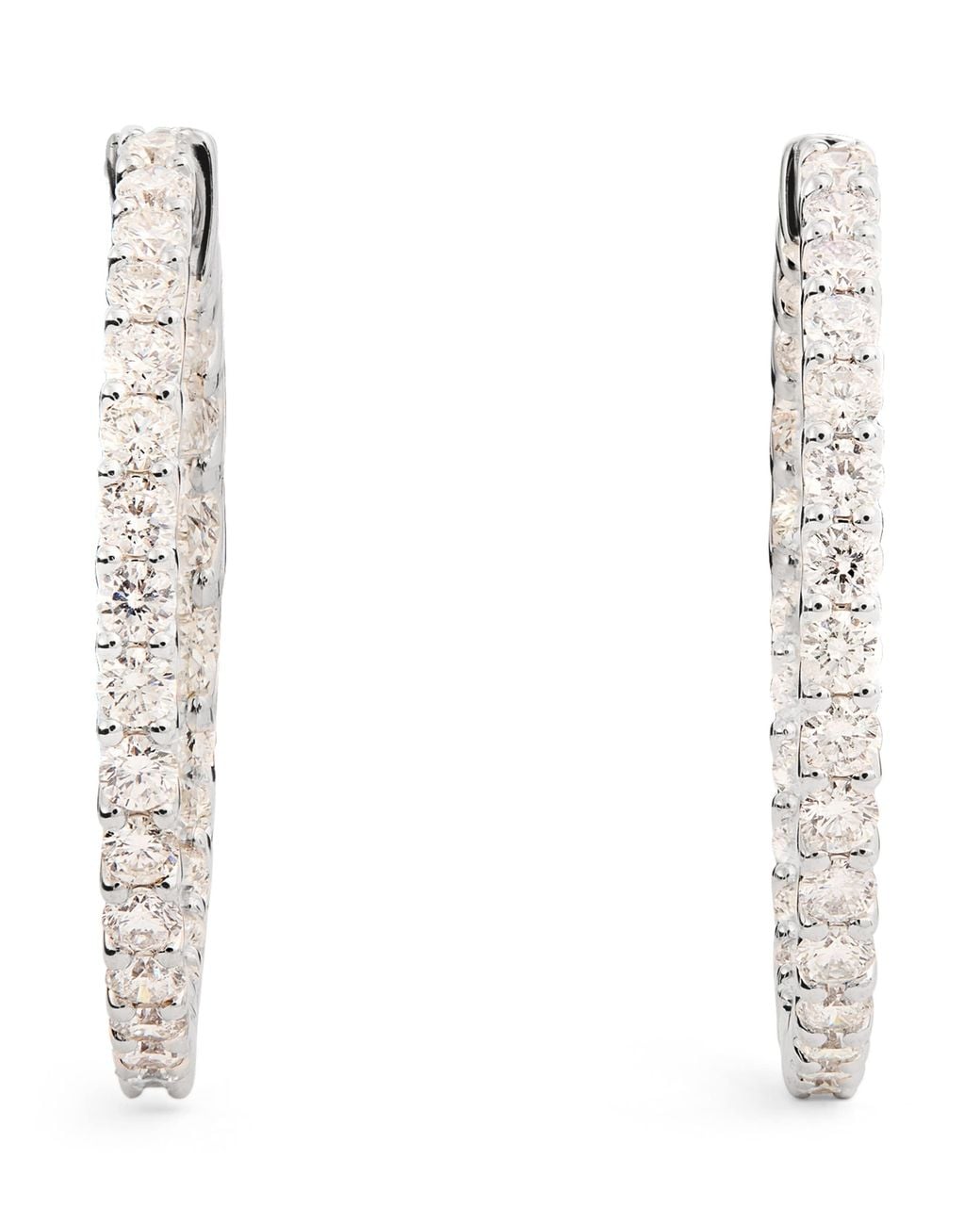 Harrods White And Diamond Hoop Earrings