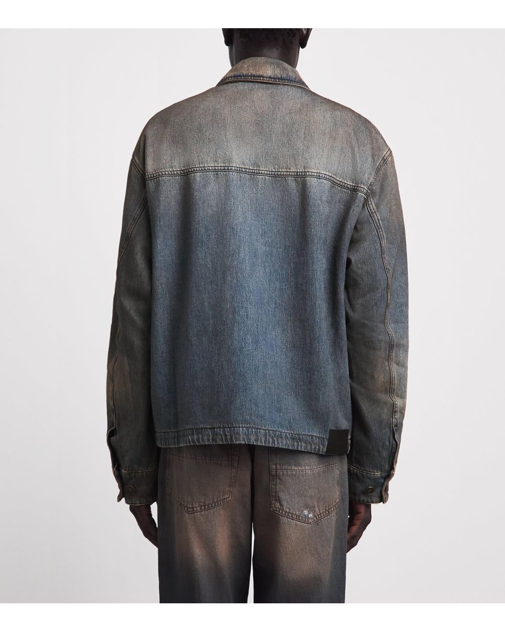 Amiri Gray Lea Bones Denim Jacket for men